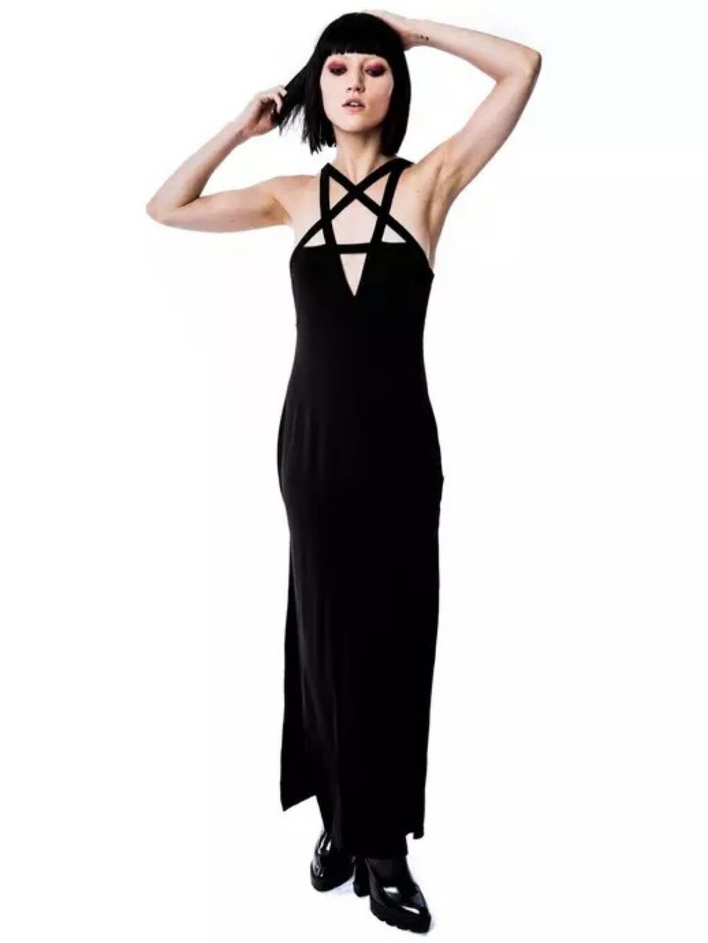 Killstar Magi Maxi Split Pentagram Dress M